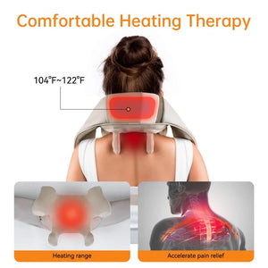 Portable Wireless Shiatsu Massager: Deep Tissue Relief with Heat Therapy