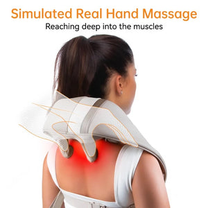 Portable Wireless Shiatsu Massager: Deep Tissue Relief with Heat Therapy