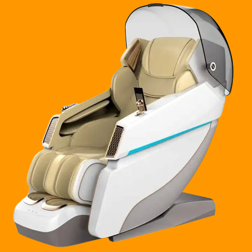 Luxury Zero Gravity AI Voice 4D Full Body Heating Massage Chair - Shiatsu Kneading - SL Track - Golden Massage