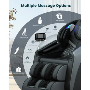 4D Recliner: Full-Body Zero Gravity Massage Chair with Heat, Air Compression, and Bluetooth Audio