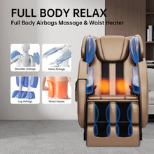 Load image into Gallery viewer, Luxury Heated Full Body Massage Chair with Zero Gravity and Bluetooth - Gold