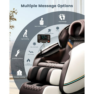 4D Zero Gravity Shiatsu Massage Chair showcasing multiple massage options and ergonomic design for ultimate relaxation.