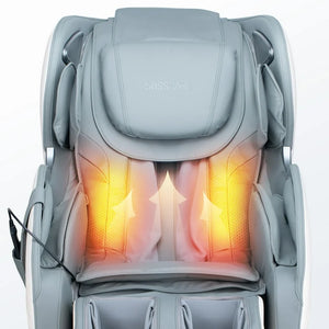 Heating feature of the Golden Massage 4D Full Body Recliner showcasing soothing warmth in the gray seat area.