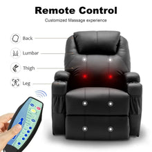 Load image into Gallery viewer, Ultimate Comfort: Recliner Chair with Rocking, Massage, and Heat Features