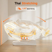 Load image into Gallery viewer, Thai stretching massage chair illustrating space-saving design and flexible reclining features for ultimate relaxation.