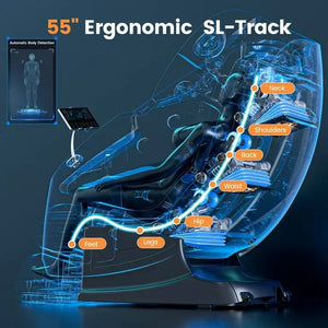 4D Massage Chair with APP Control, 55” SL Track, 3 Zero Gravity Modes – Ultimate Full Body