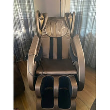 Load image into Gallery viewer, Grey Golden Massage Chair with Zero Gravity and Bluetooth features for ultimate relaxation in a full body experience.